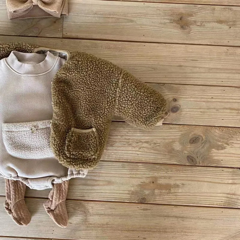 Autumn Winter Toddler Boy Girl Thicken Plaid Cotton