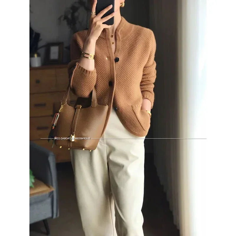 Autumn winter new thickened 100% pure sweater loose