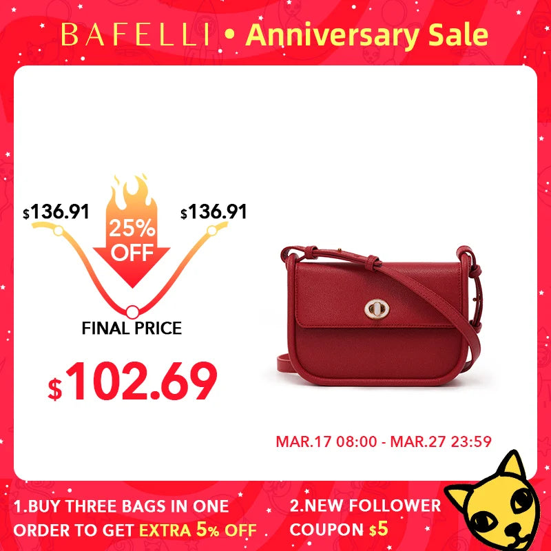 BAFELLI 2023 WOMEN'S NEW TREND LEATHER SADDLE BAGS
