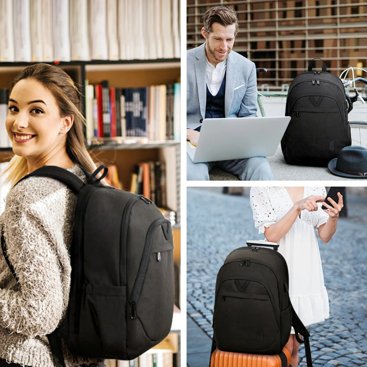 BAGSMART Antitheft Laptop Backpack Men Women Multiple Pockets