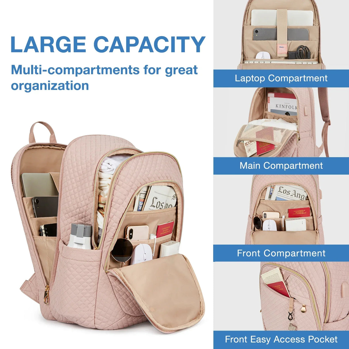 BAGSMART Antitheft Laptop Backpack Men Women Multiple Pockets