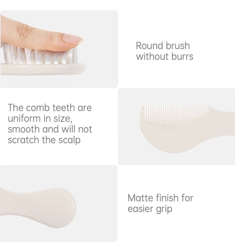 BBET Baby Hair Care 2pcsNewborn Comb De-dandruff Brush