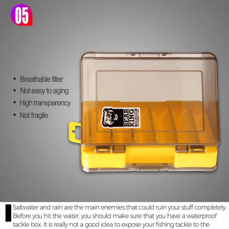 BEARKING Doublex Sided Fishing Tackle Box 12 Compartments