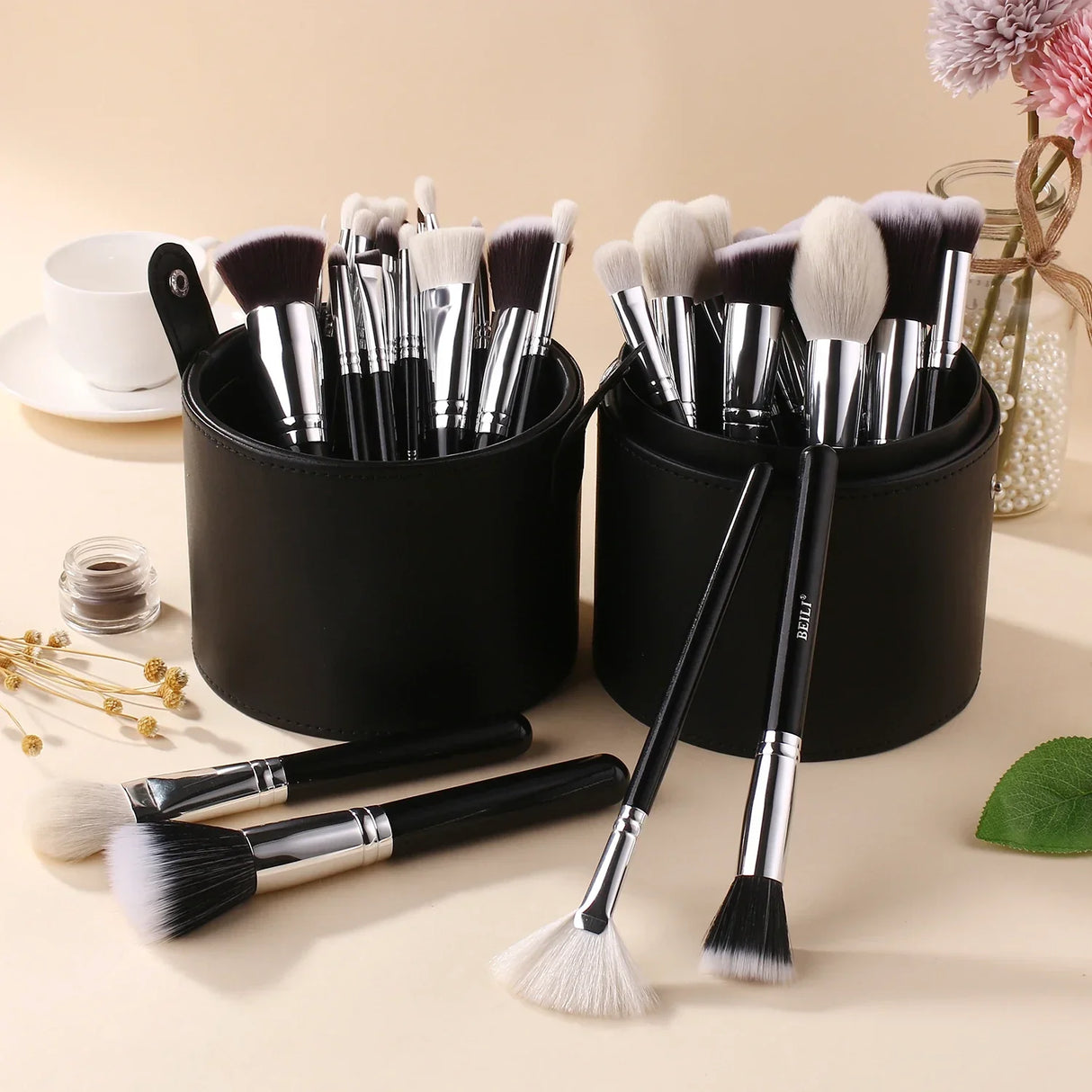 BEILI Makeup Brush Cylinder Brushes Storage Holder Organizer