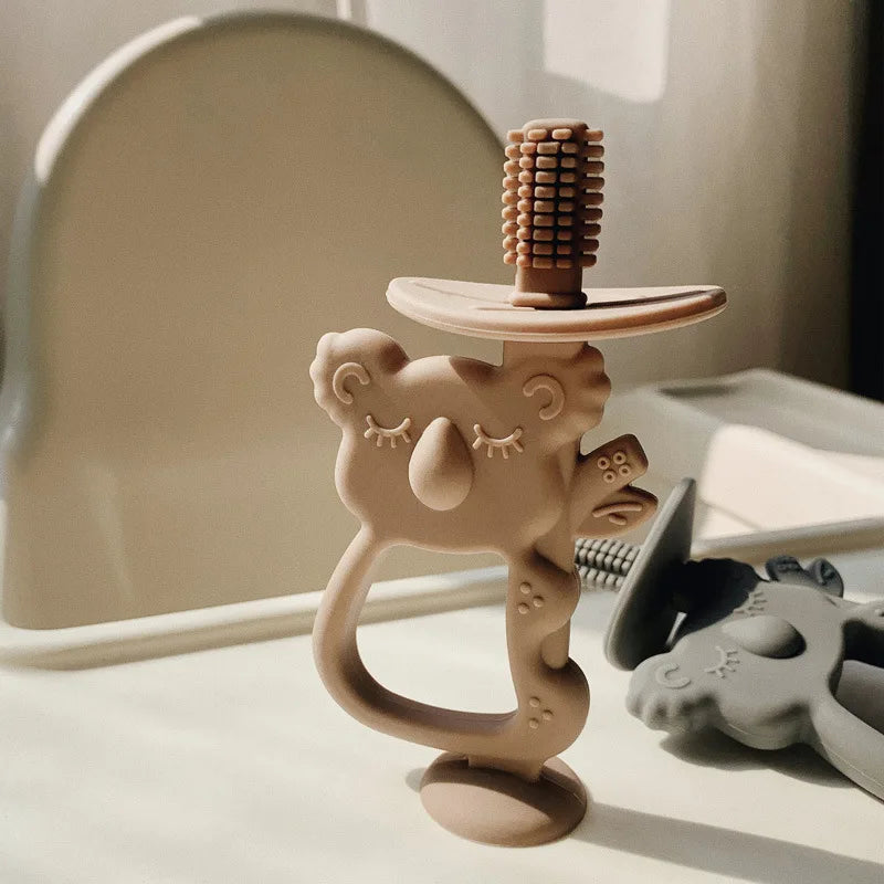 BPA Free Baby Silicone Training Toothbrush Animal Shape