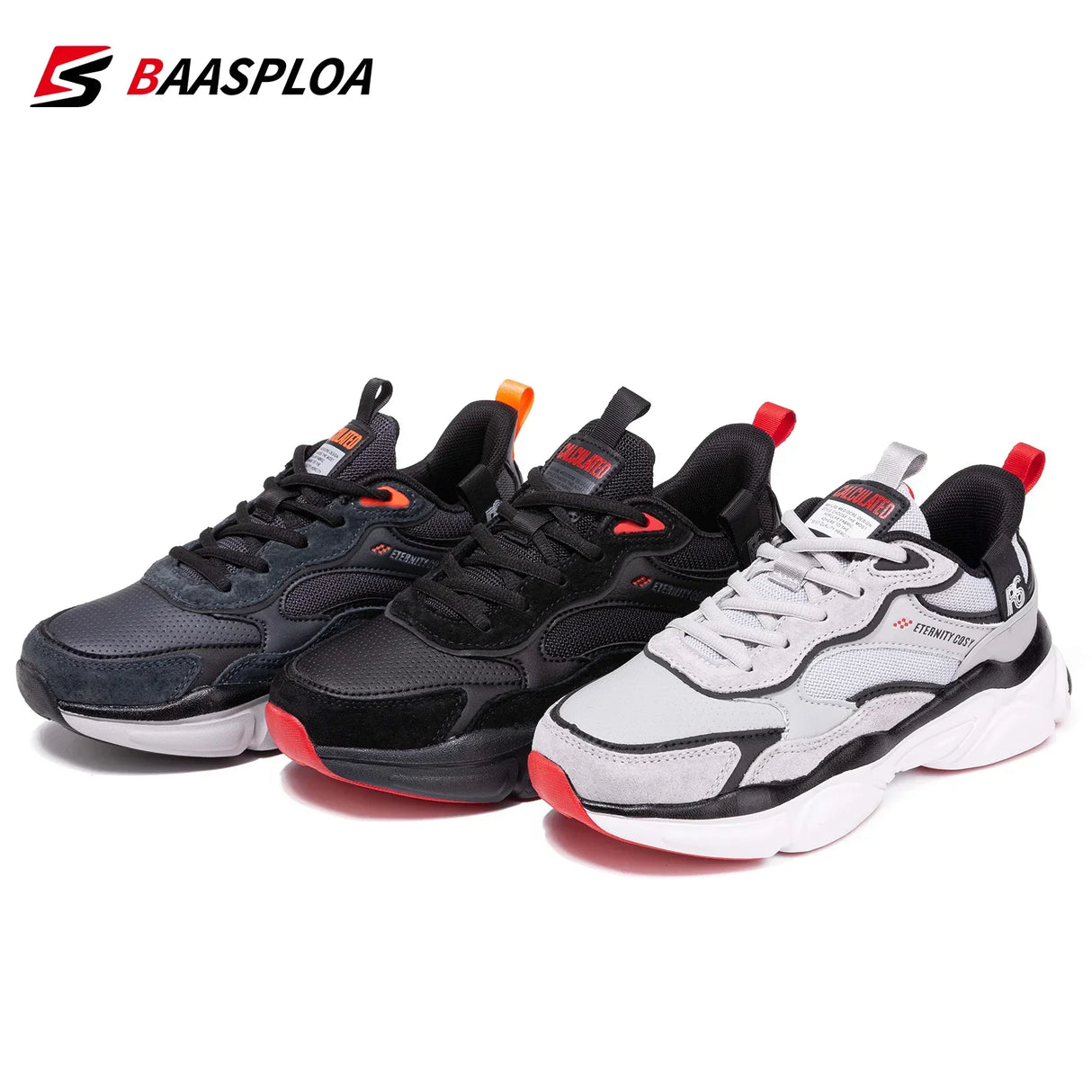 Baasploa New Women's Casual Running Shoes Lightweight Outdoor Sports Shoes Non-slip Leather Sneakers Comfortable Free Shipping