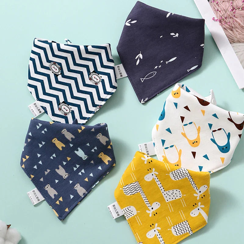 Baby Bibs 5Pcs/Lot Cotton Bibs Cartoon Print Saliva