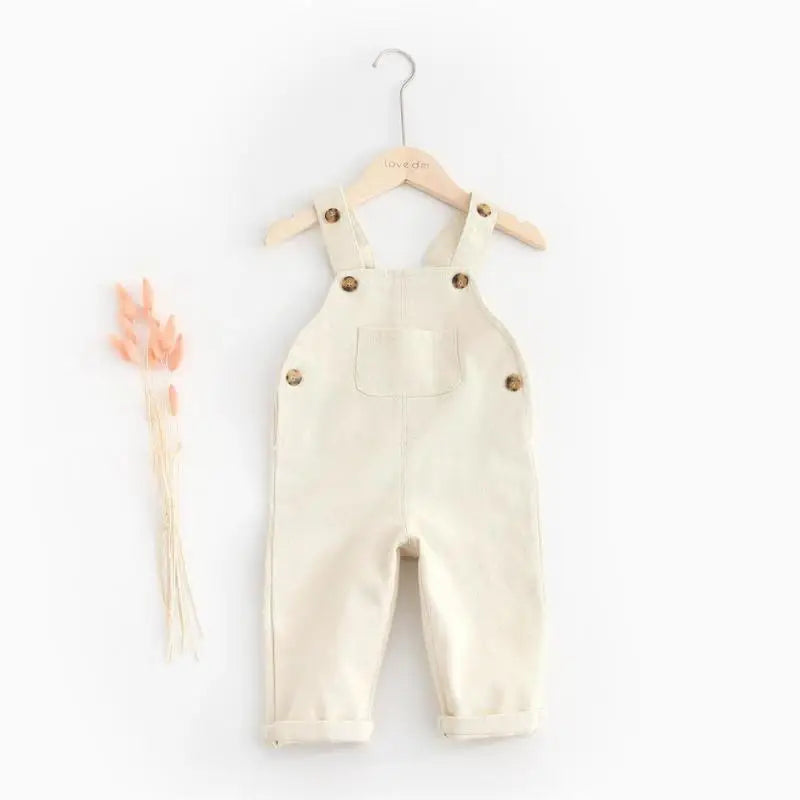 Baby Boy Solid Denim Overalls Child Jean Bib