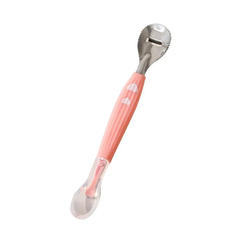 Baby Feeding Spoon Scraper Spoon Silicone Fruit Puree