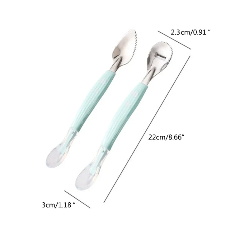 Baby Feeding Spoon Scraper Spoon Silicone Fruit Puree