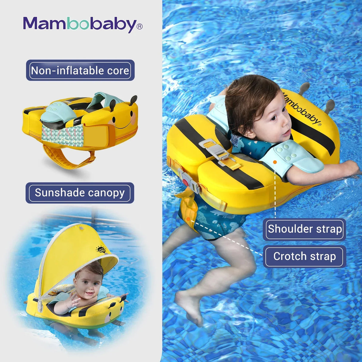 Baby Float Crotch Strap & Inflation-free Solid Core