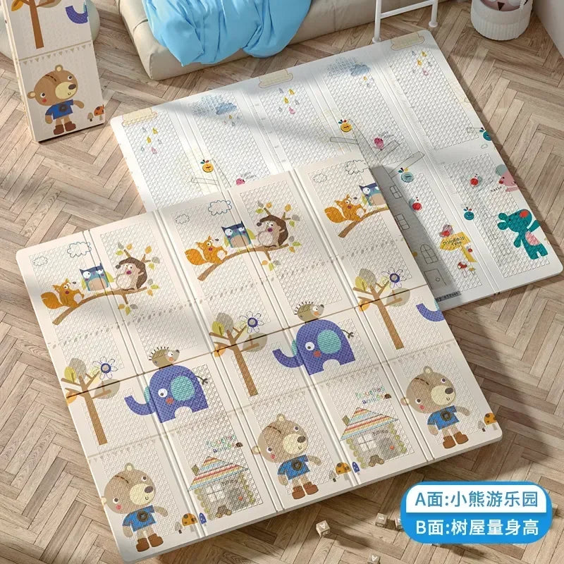 Baby Folding Crawling Activity Mat Kids Cartoon Waterproof