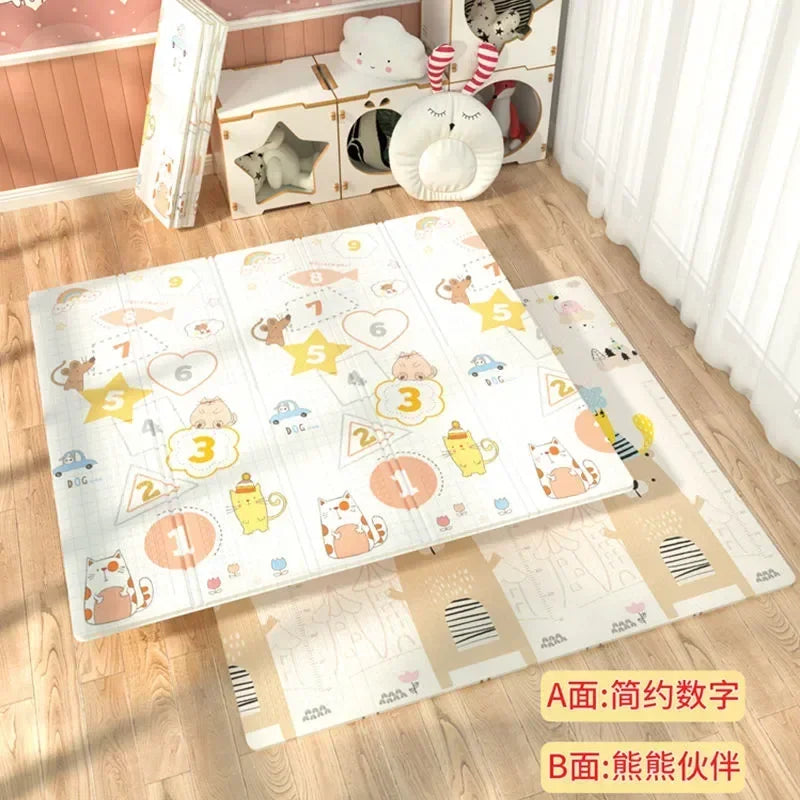 Baby Folding Crawling Activity Mat Kids Cartoon Waterproof