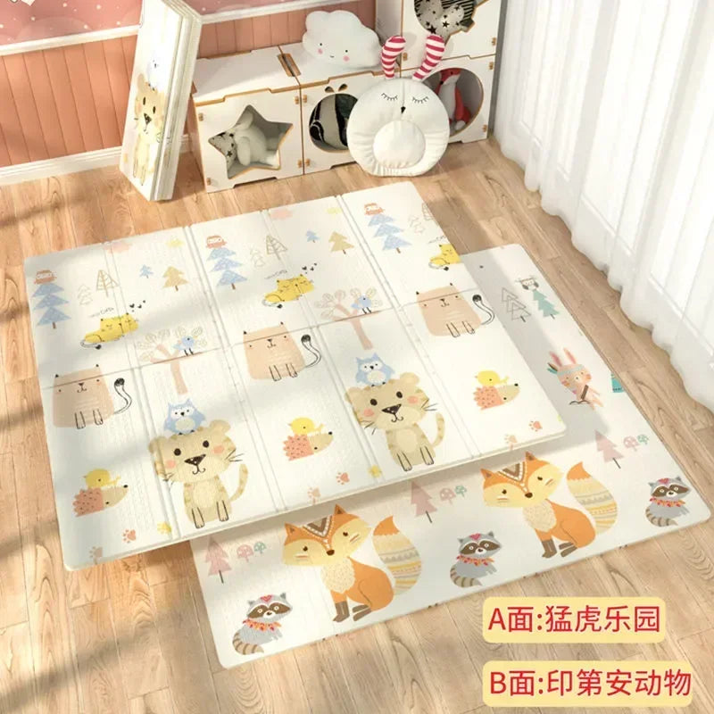 Baby Folding Crawling Activity Mat Kids Cartoon Waterproof