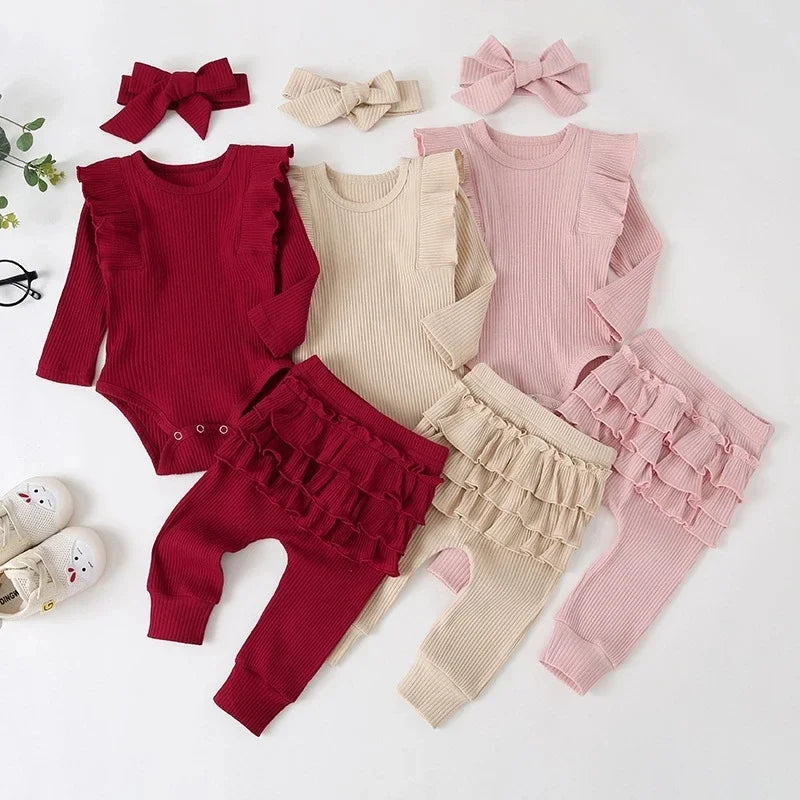 Baby Girl Clothes Newborn Infant Autumn 3Pcs Set
