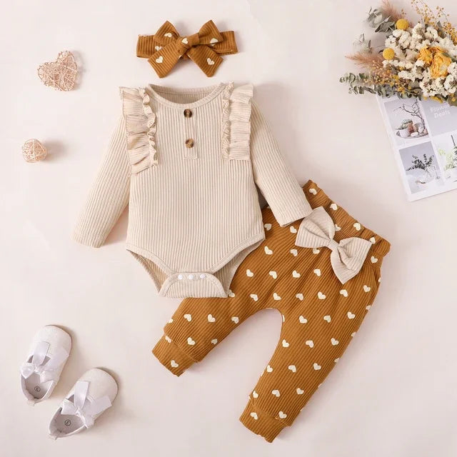 Baby Girl Clothes Newborn Infant Autumn 3Pcs Set