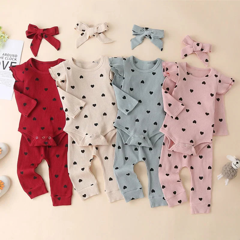 Baby Girl Clothes Newborn Infant Autumn 3Pcs Set
