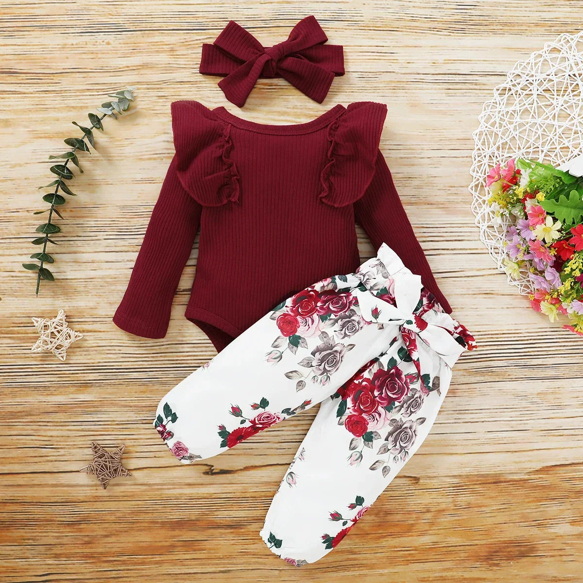 Baby Girl Clothes Newborn Infant Autumn 3Pcs Set