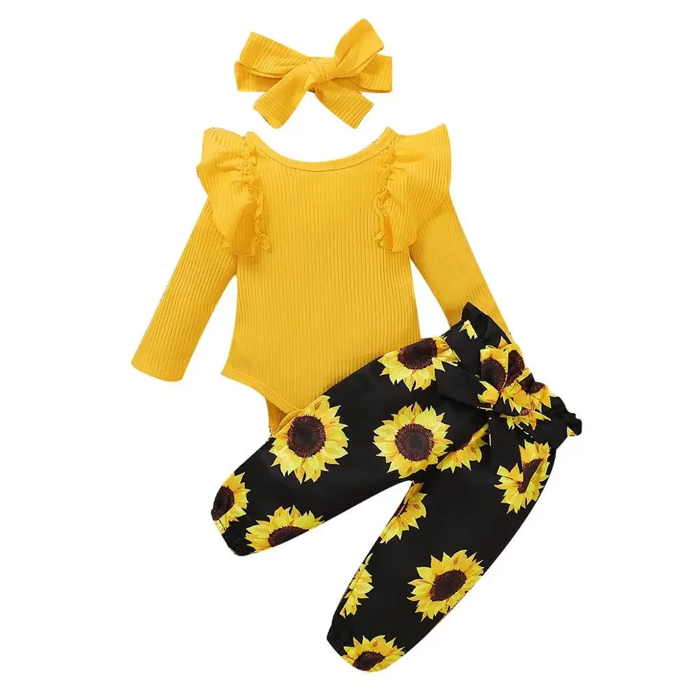 Baby Girl Clothes Newborn Infant Autumn 3Pcs Set