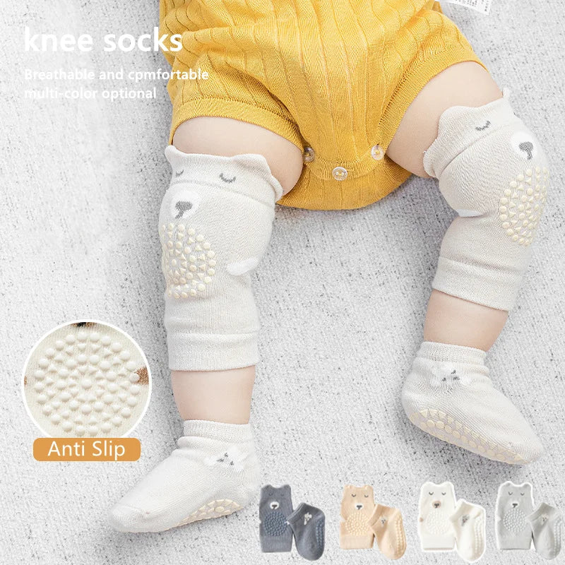 Baby Knee Pads Socks Set Anti-Slip Socks Kneecap