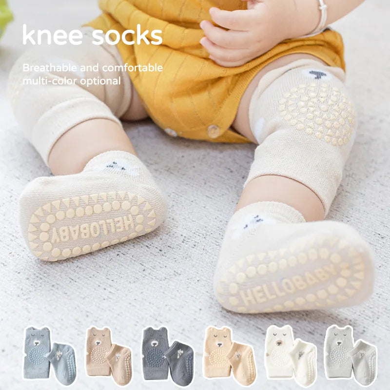 Baby Knee Pads Socks Set Anti-Slip Socks Kneecap