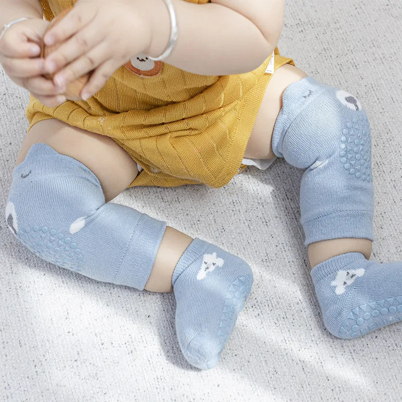 Baby Knee Pads Socks Set Anti-Slip Socks Kneecap