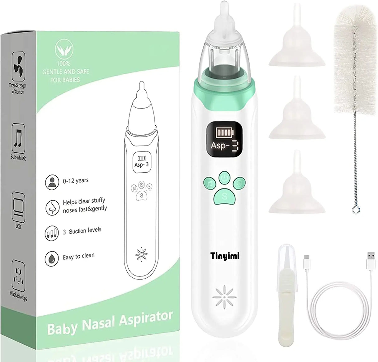 Baby Nasal Aspirator Nose Cleaner Silicone Adjustable Suction