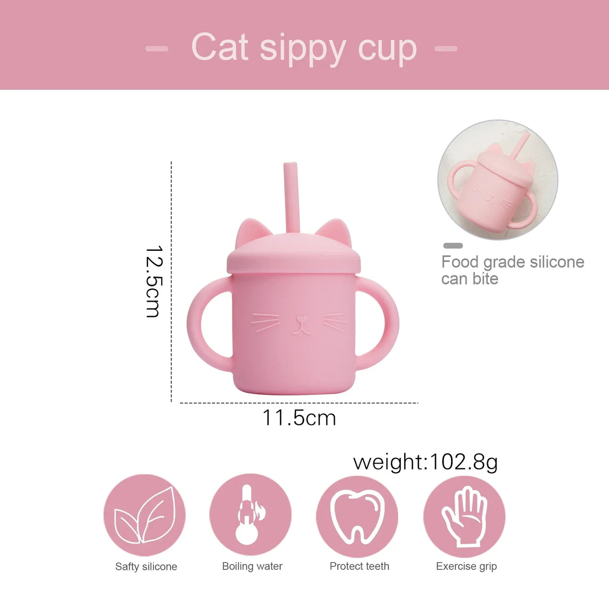 Baby Silicone Cups Baby Learning Drinking Straw Cup