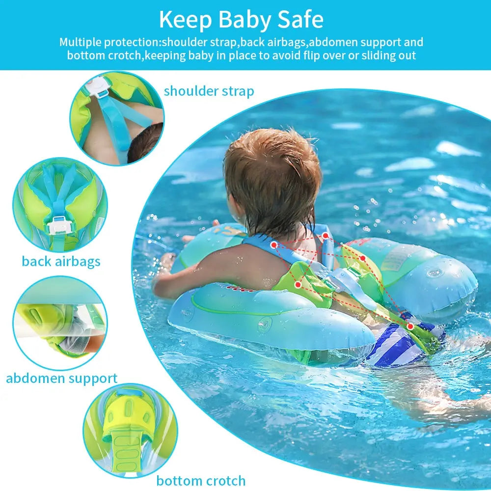 Baby Swimming Float Canopy Inflatable Infant Floating Ring