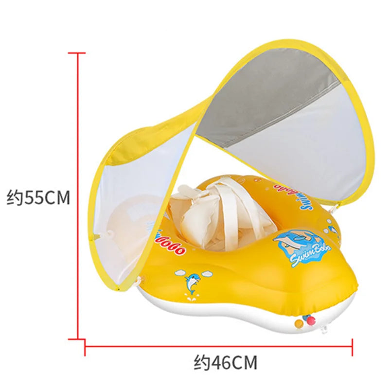 Baby Swimming Float Sun Canopy Inflatable Infant Floating