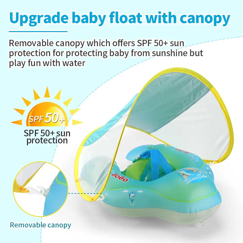 Baby Swimming Float Sun Canopy Inflatable Infant Floating