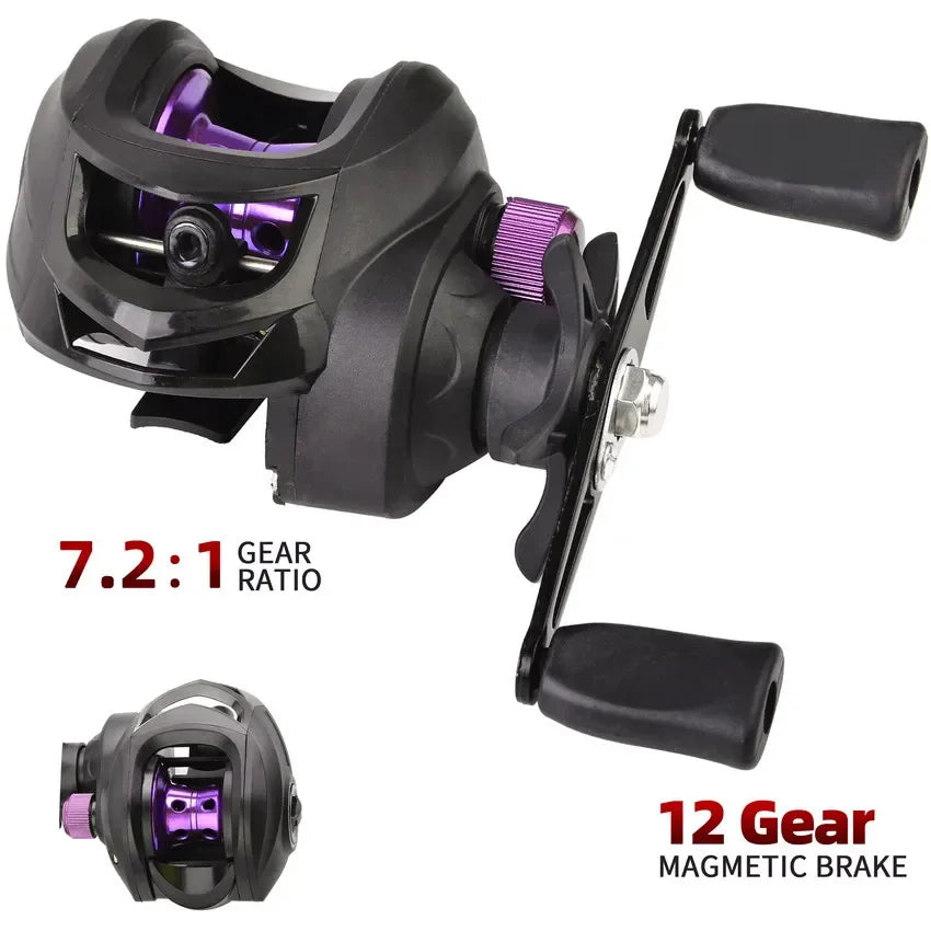 Baitcasting Reel 7.2:1 High Speed Long Shoot Prevent