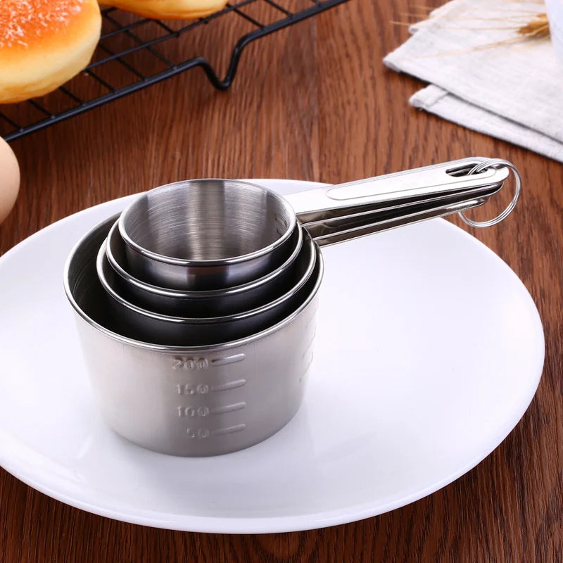 Bakeware 4pcs/Set Stainless Steel Measuring Spoons Coffee Powder