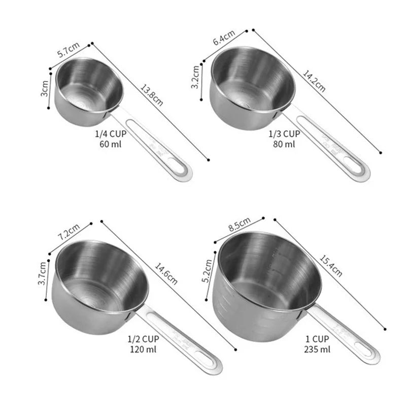 Bakeware 4pcs/Set Stainless Steel Measuring Spoons Coffee Powder