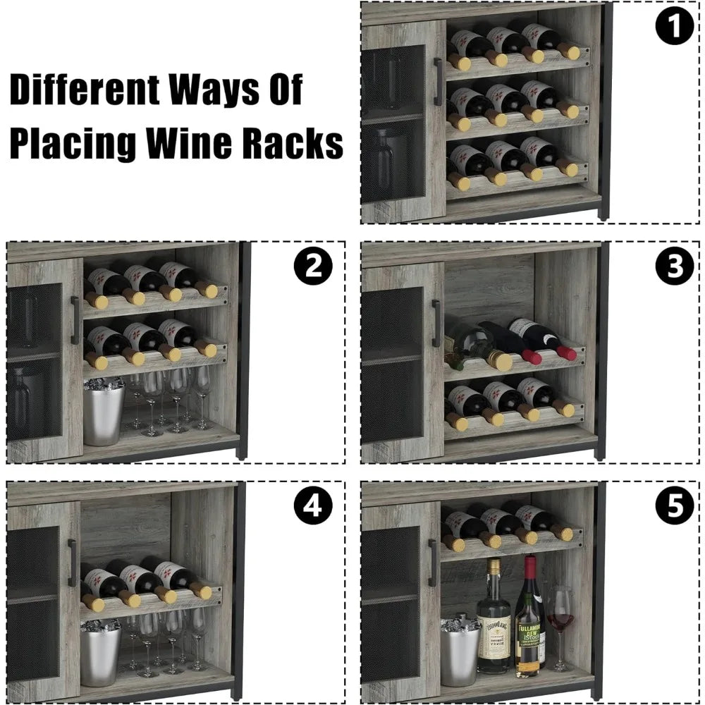 Bar cabinet with removable wine rack and 1