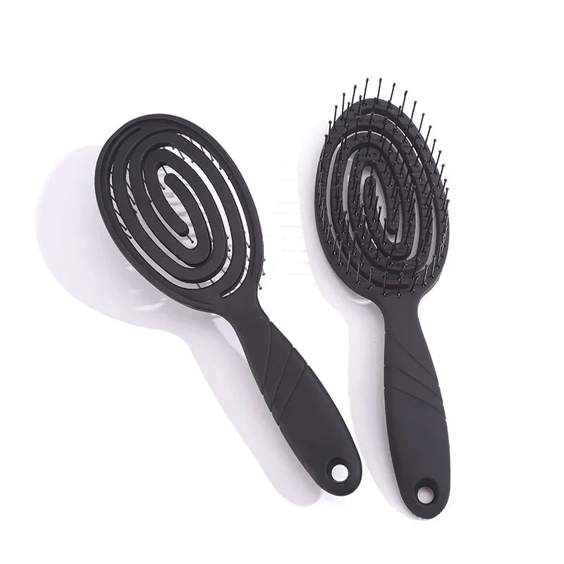 Bath Anti-screw Oval Hollow Hairdressing Hair Brush Activity