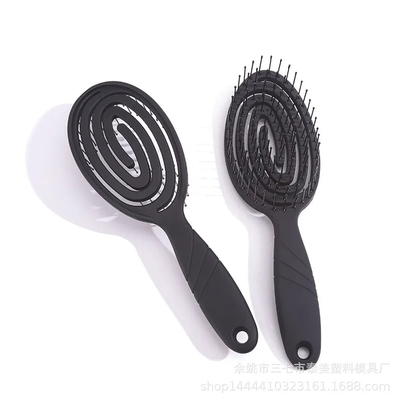 Bath Anti-screw Oval Hollow Hairdressing Hair Brush Activity