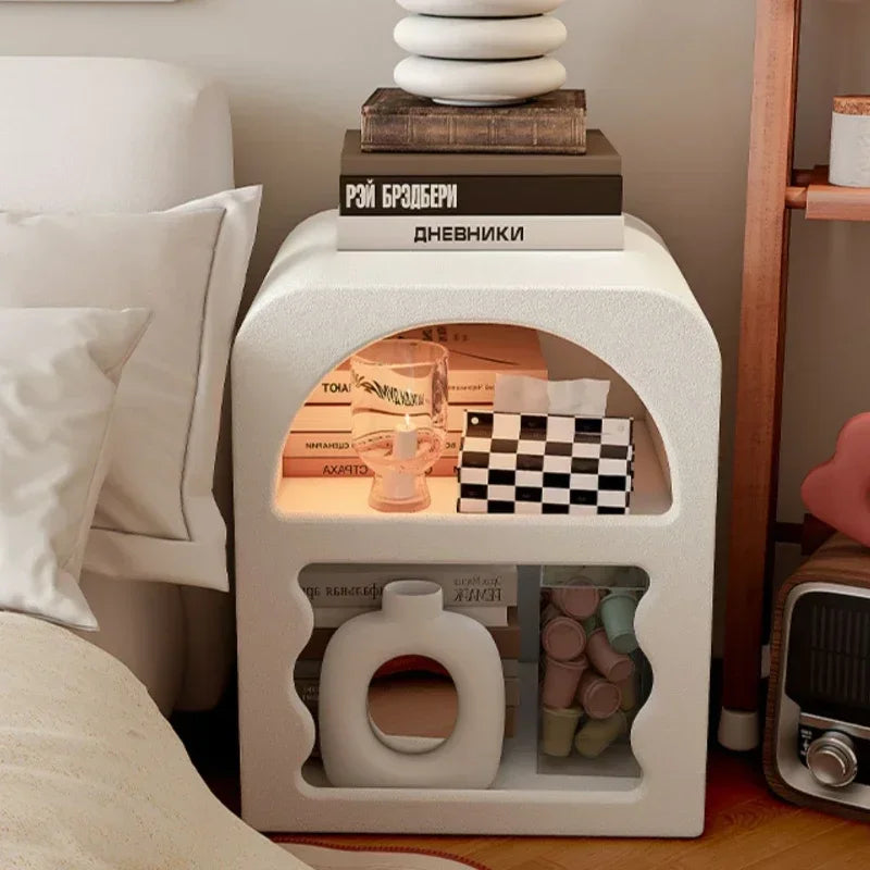Bedroom Bedside Table Nightstands White Cabinet Wooden Tea