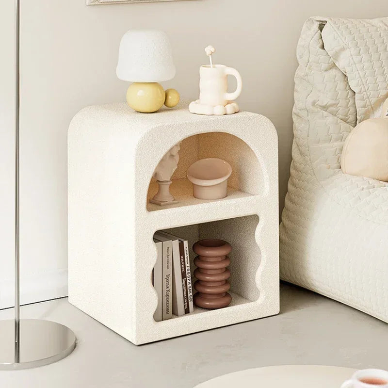 Bedroom Bedside Table Nightstands White Cabinet Wooden Tea