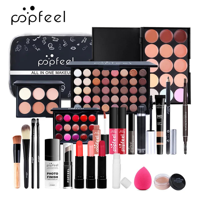 Beginner Makeup Set Basic Eyeshadow Lipstick Foundation Lip