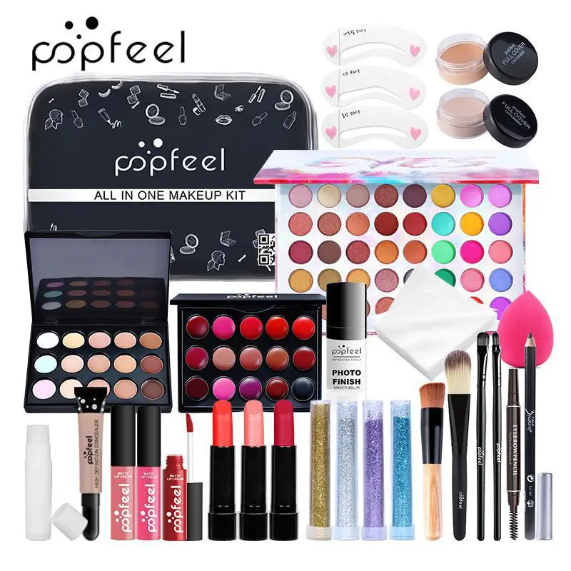 Beginner Makeup Set Basic Eyeshadow Lipstick Foundation Lip