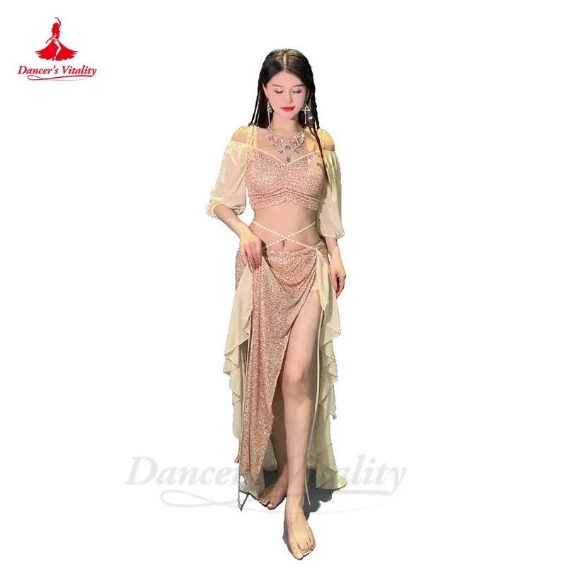 Belly Dance Costume Set for Women Short Sleeves
