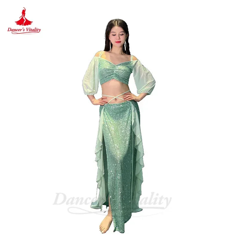 Belly Dance Costume Set for Women Short Sleeves