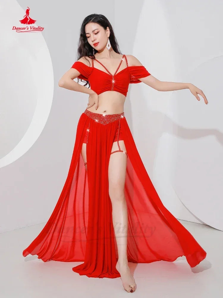 Belly Dance Professional Suit for Women Mesh Short
