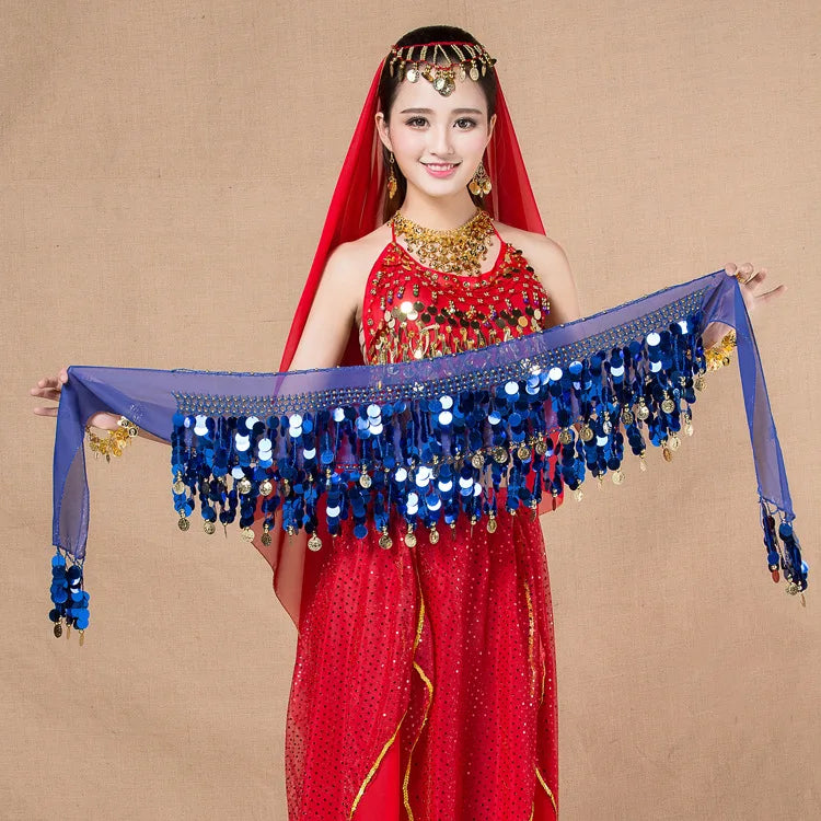 Belly Dance Sequined Waist Chain Copper Coin Waist