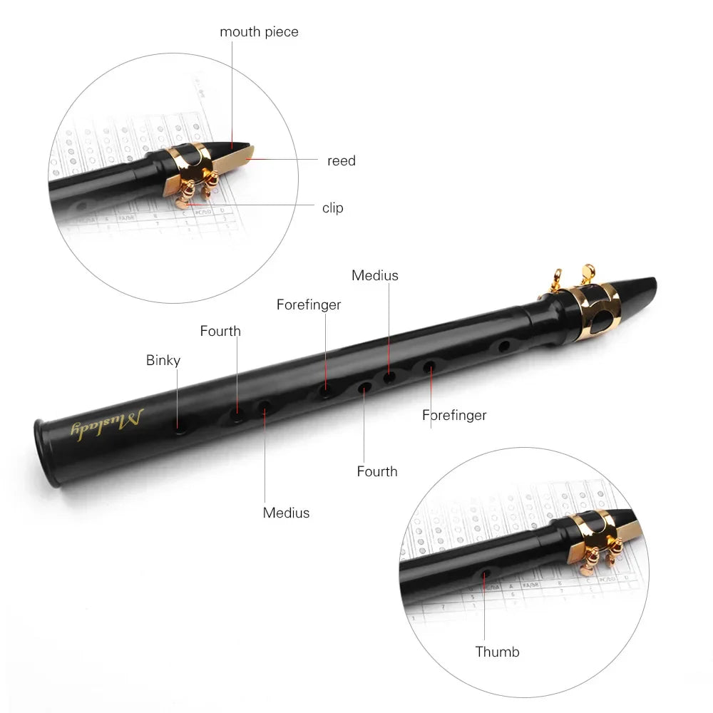Black Mini Pocket Saxophone Portable Little Sax with