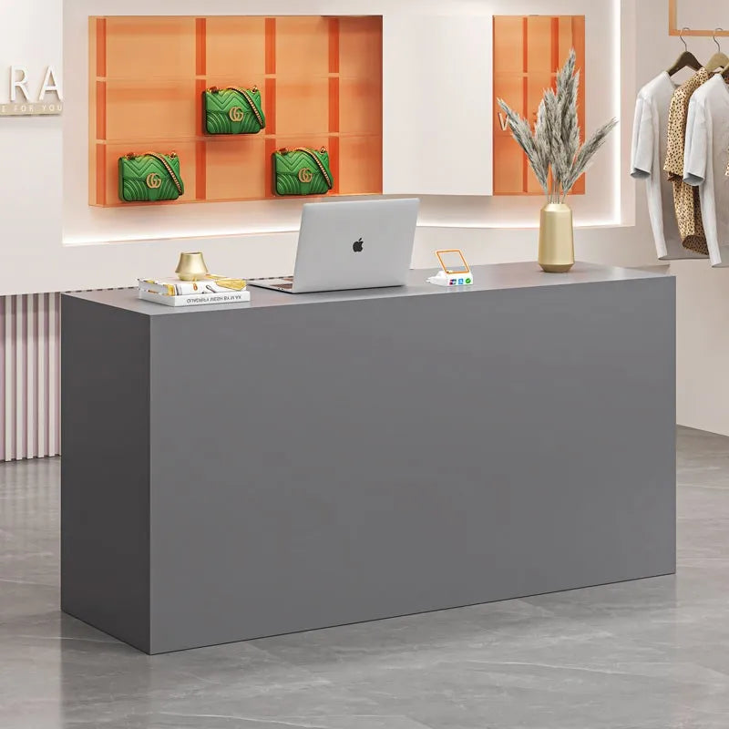 Black Minimalist Reception Desks Nordic Counter Luxury Office
