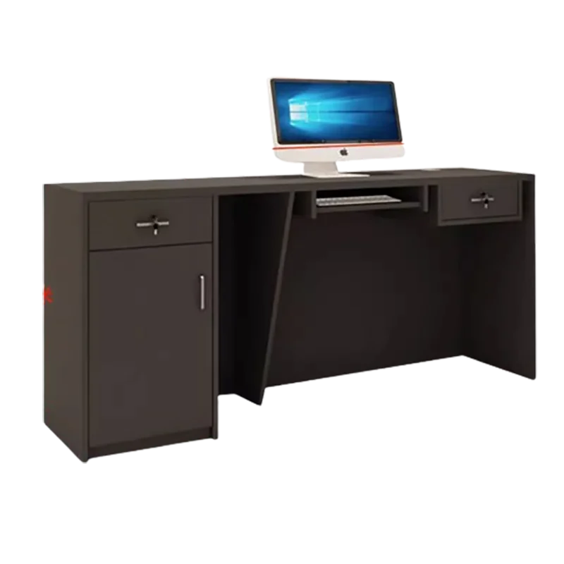 Black Minimalist Reception Desks Nordic Counter Luxury Office