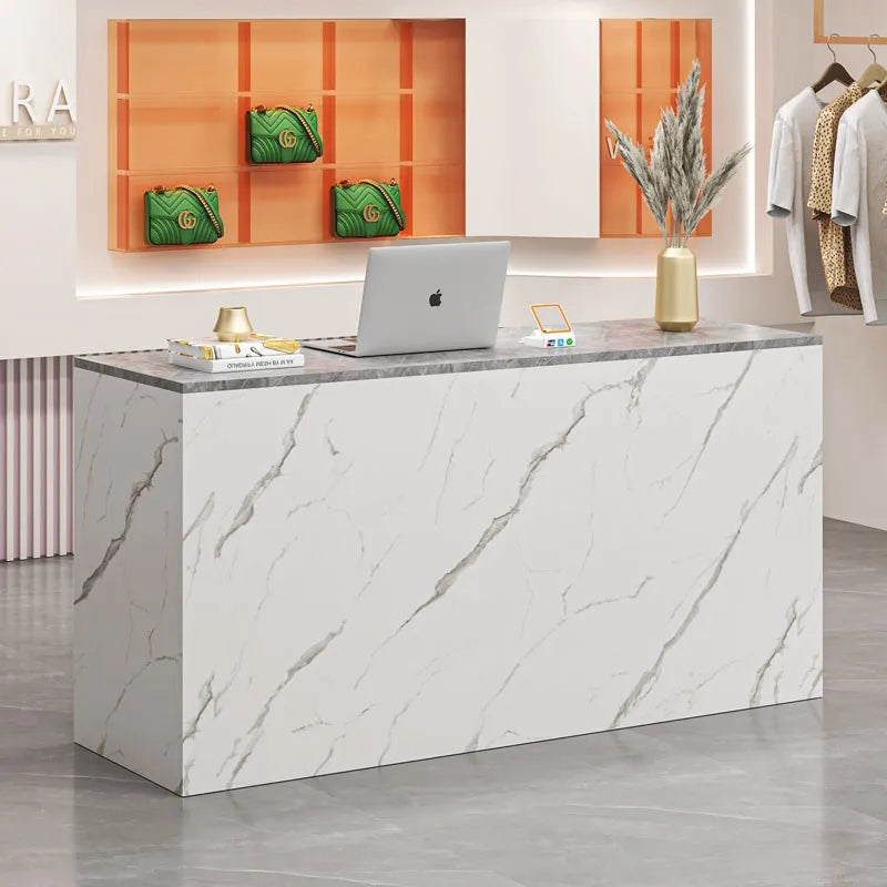 Black Minimalist Reception Desks Nordic Counter Luxury Office