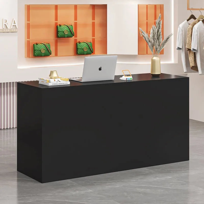 Black Minimalist Reception Desks Nordic Counter Luxury Office